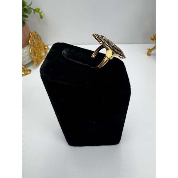 Vtg Avon 1976 Kensington Ring Gold-tone Sz 5 Victorian Revival Signed - Picture 4 of 12